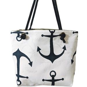 Blue Anchor Handmade Rope Handled Bag